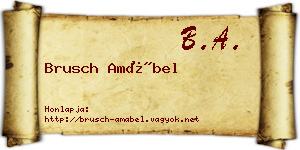 Brusch Amábel névjegykártya